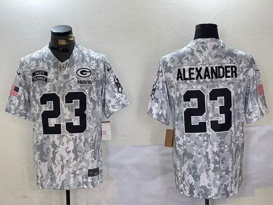 Men's Green Bay Packers Jaire Alexander #23 Arctic Camo 2024 Salute to Service Limited Jersey