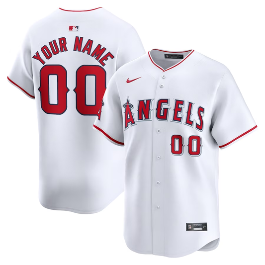 Men's Los Angeles Angels White Home Limited Custom Jersey