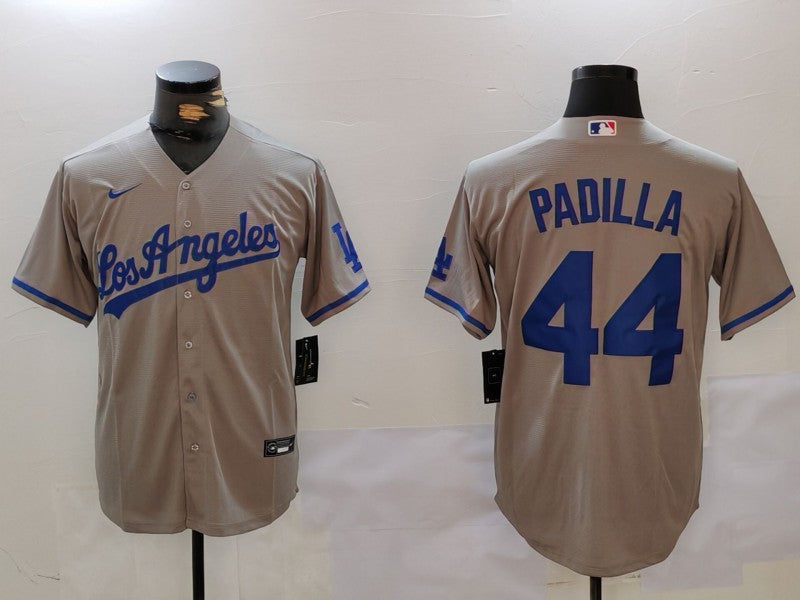 Men's Los Angeles Dodgers Vicente Padilla #44 Gray Game Jersey