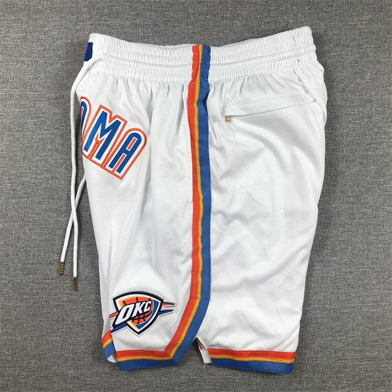 Men's Oklahoma City Thunder White Association Edition Pocket Shorts