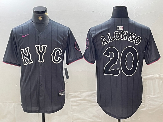 Men's New York Mets Pete Alonso #20 Graphite 2024 City Connect Limited Player Jersey