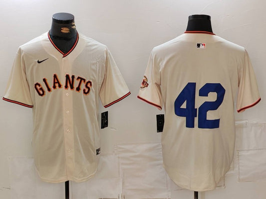 Men's San Francisco Giants #42 Cream 2024 Jackie Robinson Day Home Limited Jersey