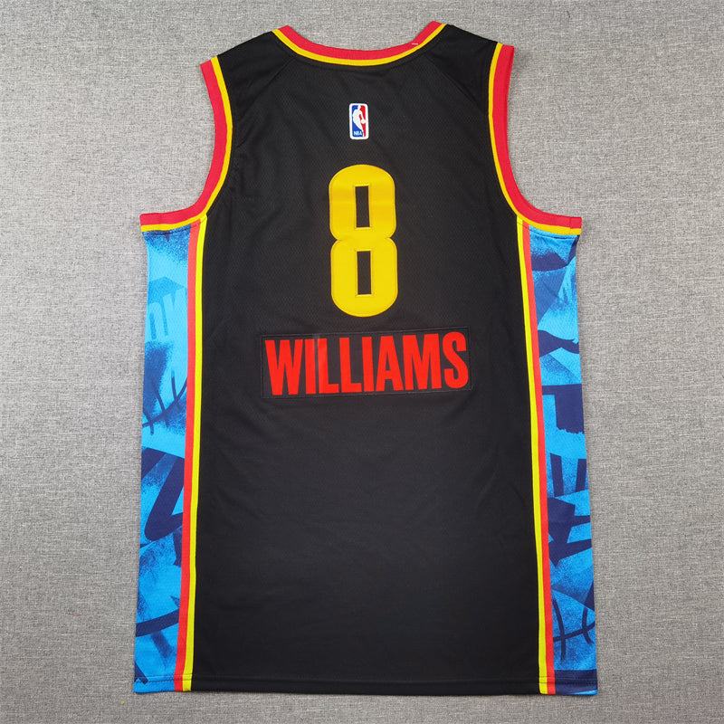 Men's Oklahoma City Thunder Jalen Williams #8 Black 2024/25 Swingman Player Jersey - City Edition