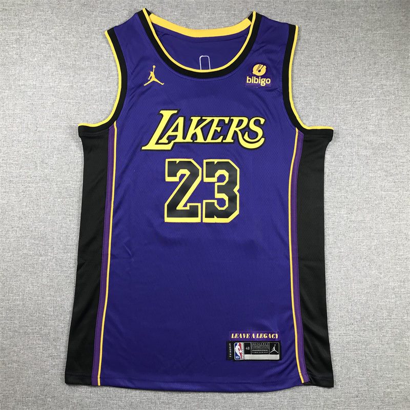 Men's Los Angeles Lakers LeBron James #23 Purple Swingman Jersey - Statement Edition