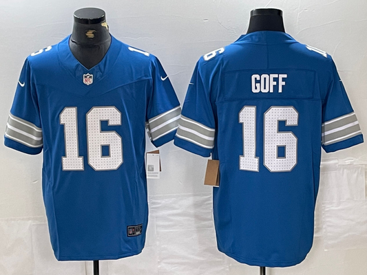 Men's Detroit Lions Jared Goff #16 Blue Vapor F.U.S.E. Limited Jersey