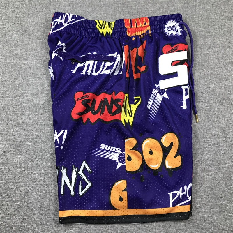 Men's Phoenix Suns Purple Graffiti Edition Pocket Shorts