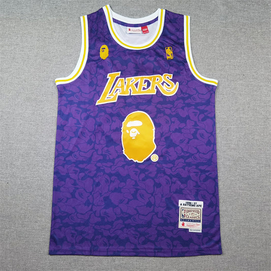 Men's Los Angeles Lakers BAPE #93 Purple 1996/97 Hardwood Classics Swingman Jersey