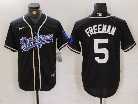 Men's Los Angeles Dodgers Freddie Freeman #5 Black Game Jersey