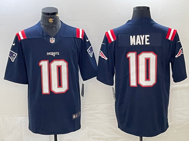 Men's New England Patriots Drake Maye #10 Navy Player Game Jersey