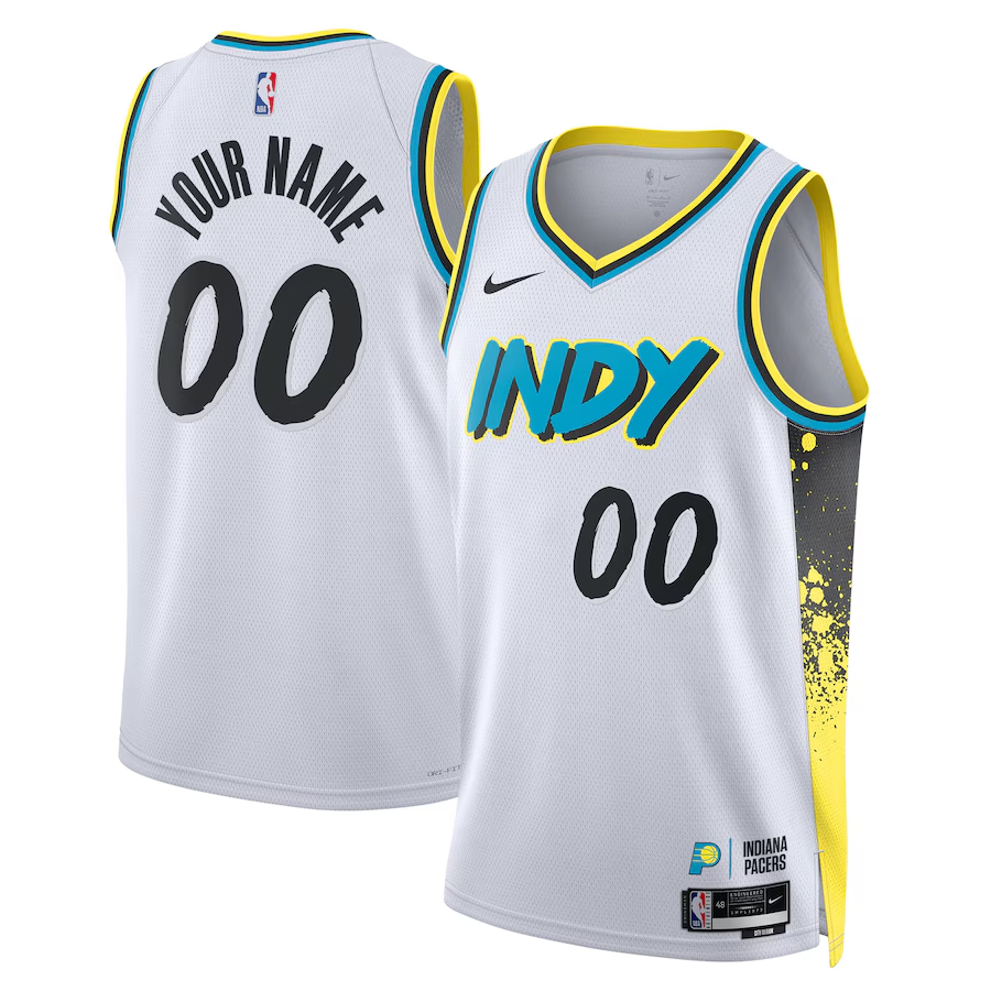 Men's Indiana Pacers White 2024/25 Custom Swingman Jersey - City Edition