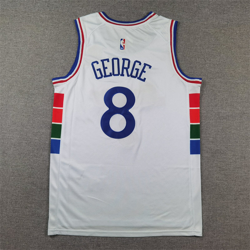 Men's Philadelphia 76ers Paul George #8 White 2024/25 Swingman Player Jersey - City Edition