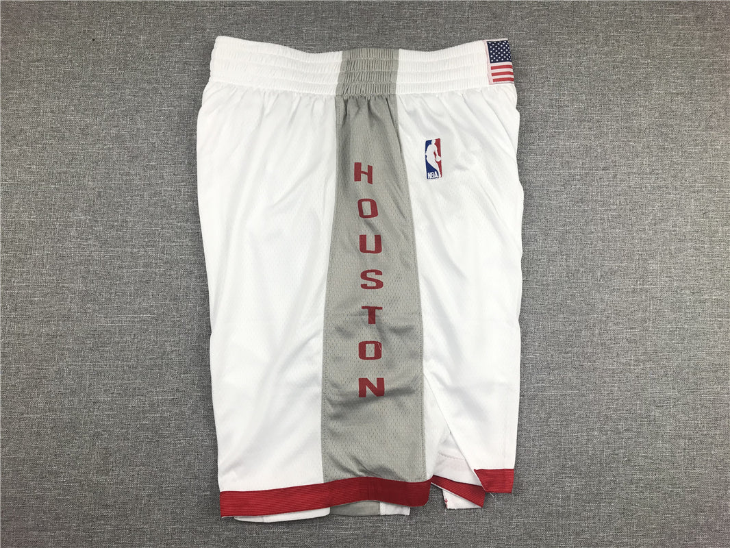 Men's Houston Rockets White Pocket Shorts