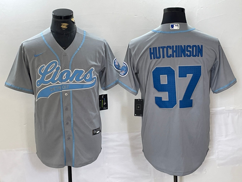 Men's Detroit Lions Aidan Hutchinson #97 Gray Game Player Jersey