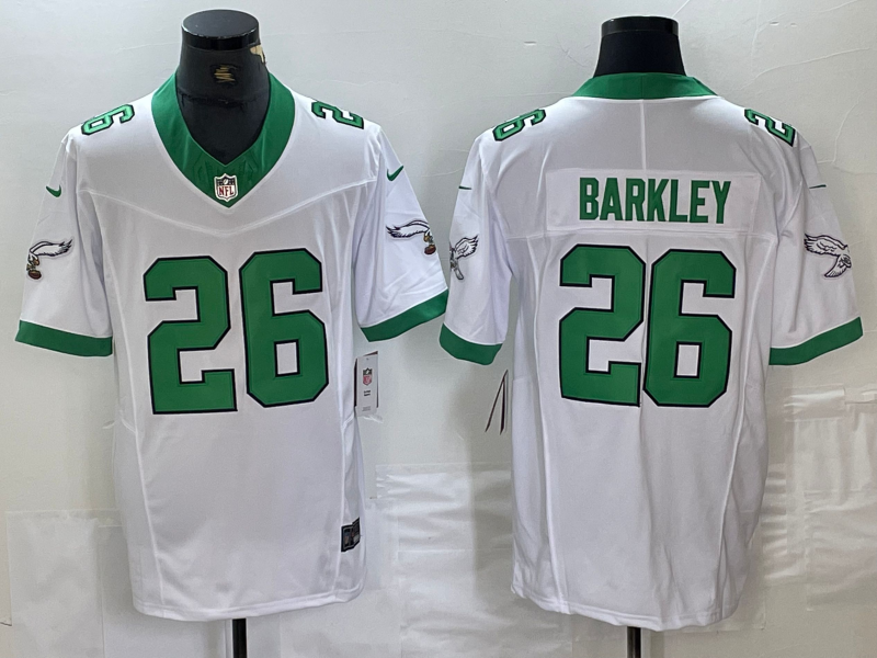 Men's Philadelphia Eagles Saquon Barkley #26 White Vapor F.U.S.E. Limited Player Jersey