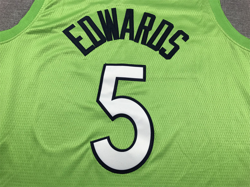 Men's Minnesota Timberwolves Anthony Edwards #5 Green Swingman Jersey