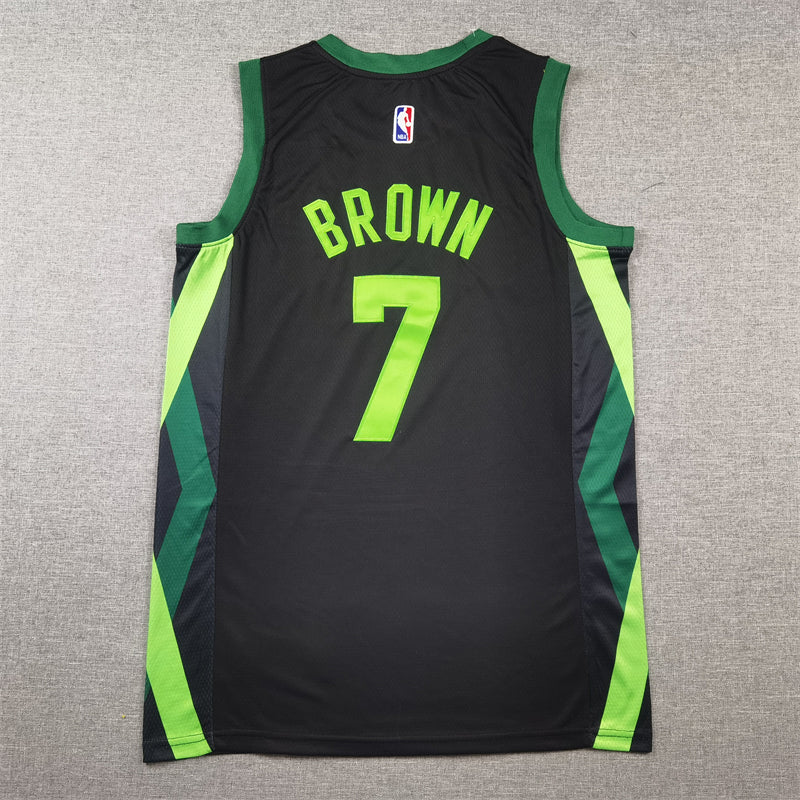 Men's Boston Celtics Jaylen Brown #7 Black 2024/25 Swingman Player Jersey - City Edition