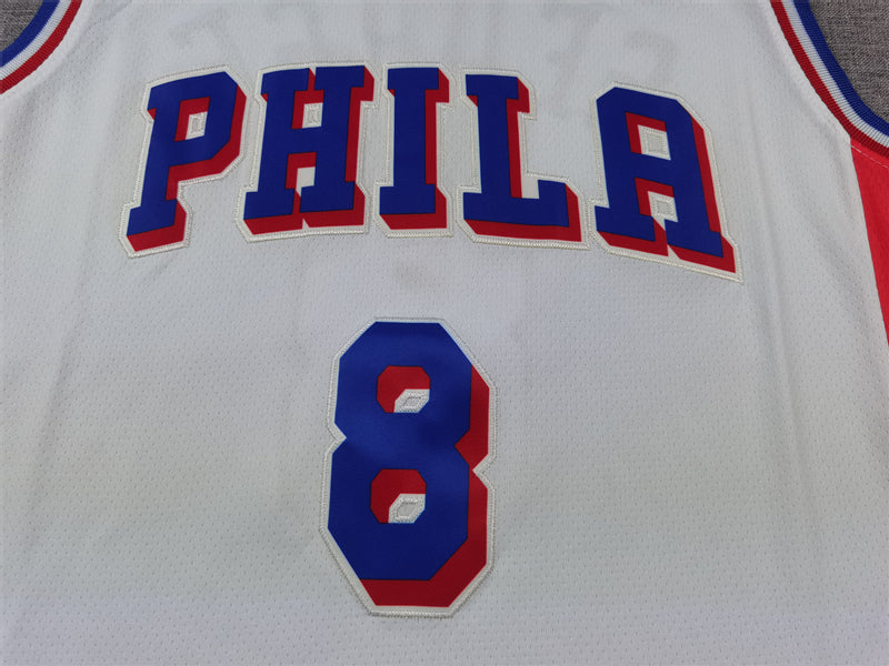 Men's Philadelphia 76ers Paul George #8 White Swingman Jersey - Association Edition