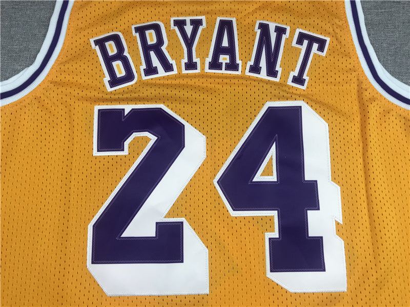 Men's Los Angeles Lakers Kobe Bryant #24 Gold 2007-08 Hardwood Classics Authentic Player Jersey