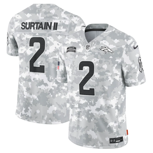 Men's Denver Broncos Patrick Surtain II #2 Arctic Camo 2024 Salute to Service Limited Jersey