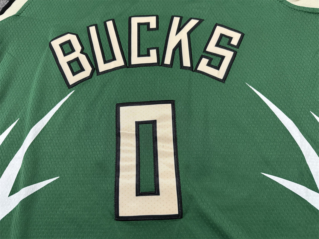 Men's Milwaukee Bucks Damian Lillard #0 Green Swingman Jersey