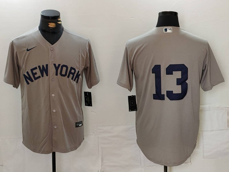 Men's New York Yankees Jazz Chisholm Jr. #13 Gray Limited Player Jersey