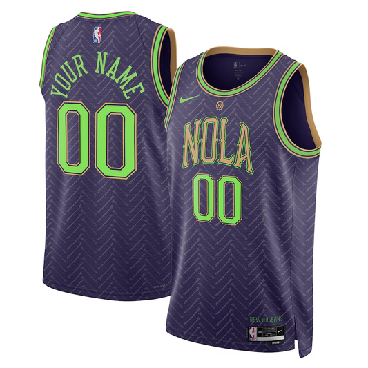 Men's New Orleans Pelicans Purple 2024/25 Custom Swingman Jersey - City Edition