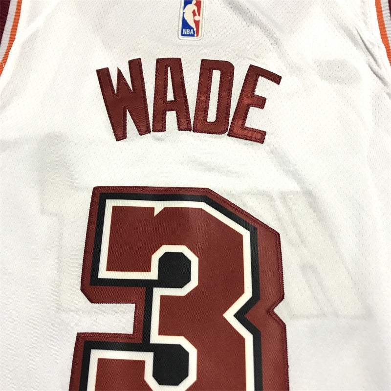 Men's Miami Heat Dwyane Wade #3 White 2022/23 Swingman Jersey - Classic Edition