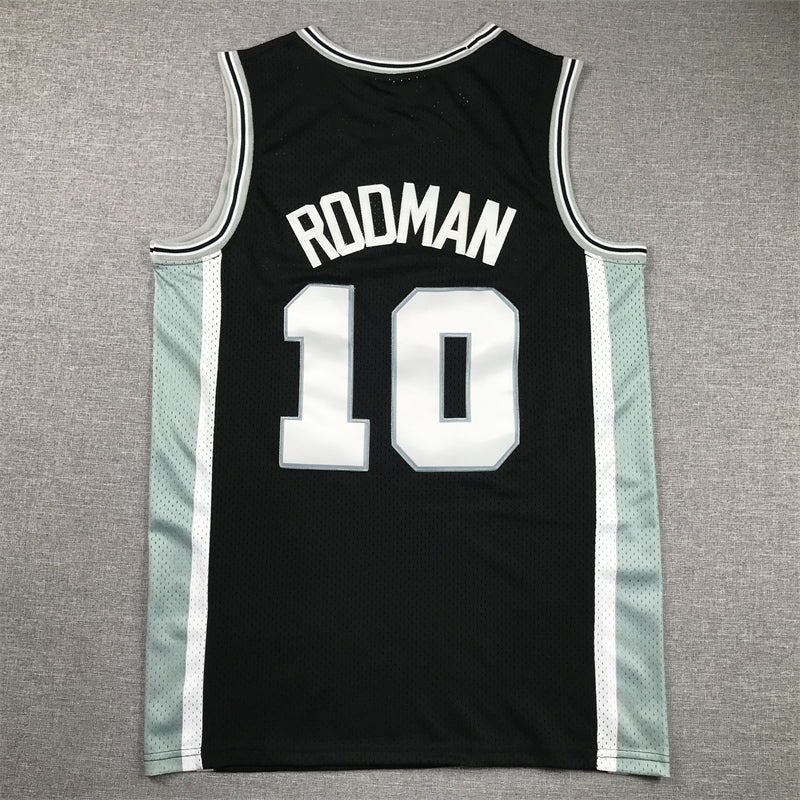 Men's San Antonio Spurs Dennis Rodman #10 Black 1993-94 Hardwood Classics Swingman Jersey