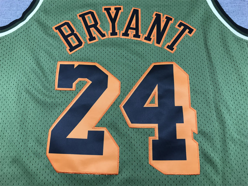 Men's Los Angeles Lakers Kobe Bryant #24 Army Green 1996-97 Hardwood Classics Swingman Jersey