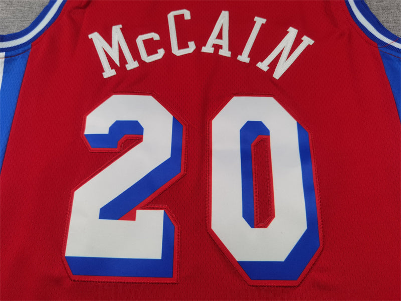 Men's Philadelphia 76ers Jared McCain #20 Red Swingman Jersey - Statement Edition