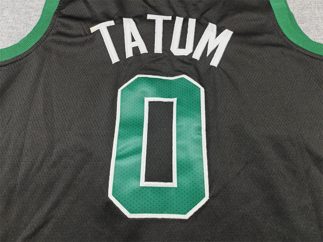 Men's Boston Celtics Jayson Tatum #0 Black Swingman Jersey - Statement Edition