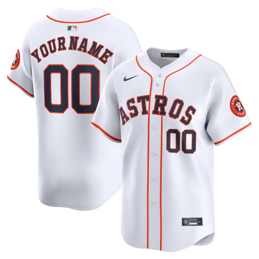 Men's Houston Astros White Home Limited Custom Jersey