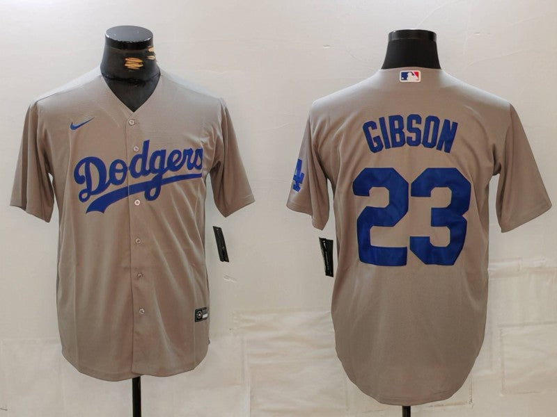 Men's Los Angeles Dodgers Kirk Gibson #23 Gray Replica Player Jersey