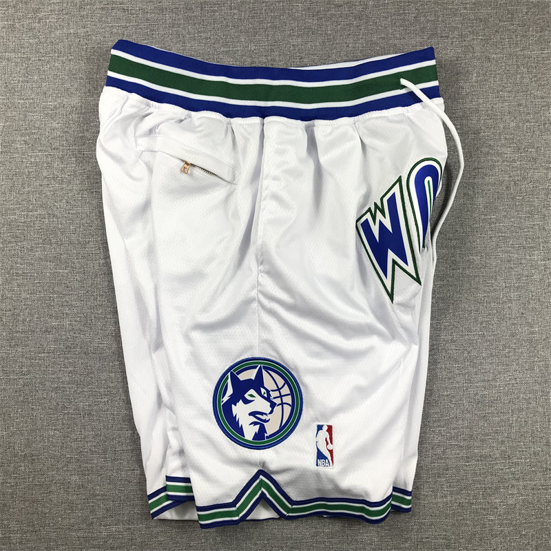 Men's Minnesota Timberwolves White Pocket Shorts