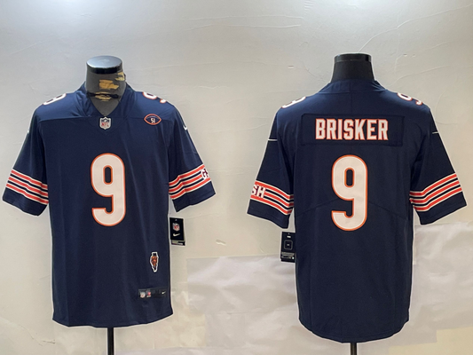 Men's Chicago Bears Jaquan Brisker #9 Navy Fashion Game Jersey