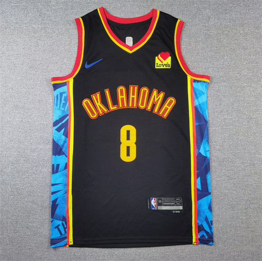 Men's Oklahoma City Thunder Jalen Williams #8 Black 2024/25 Swingman Player Jersey - City Edition