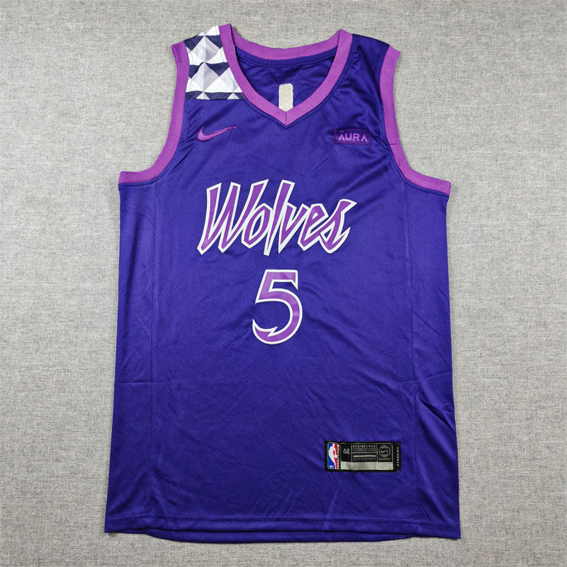 Men's Minnesota Timberwolves Anthony Edwards #5 Purple Swingman Jersey