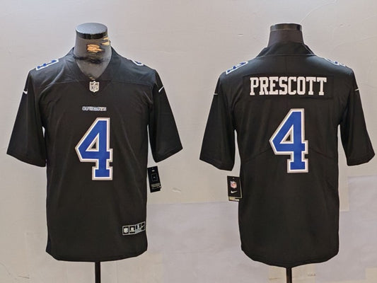 Men's Dallas Cowboys Dak Prescott Black Game Player Jersey