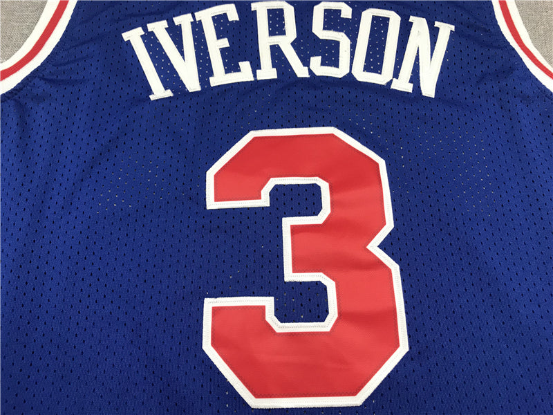 Men's Philadelphia 76ers Allen Iverson #3 Royal Swingman Jersey