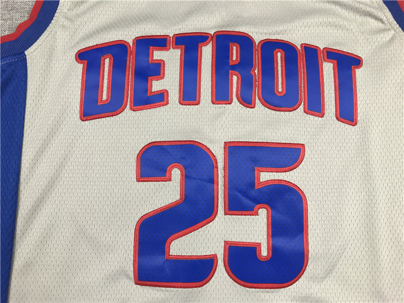 Men's Detroit Pistons Derrick Rose #25 Silver Swingman Jersey