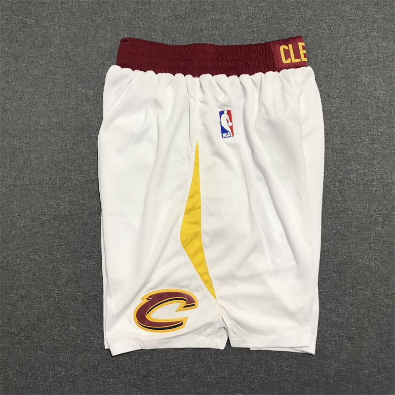 Men's Cleveland Cavaliers White Basketball Shorts