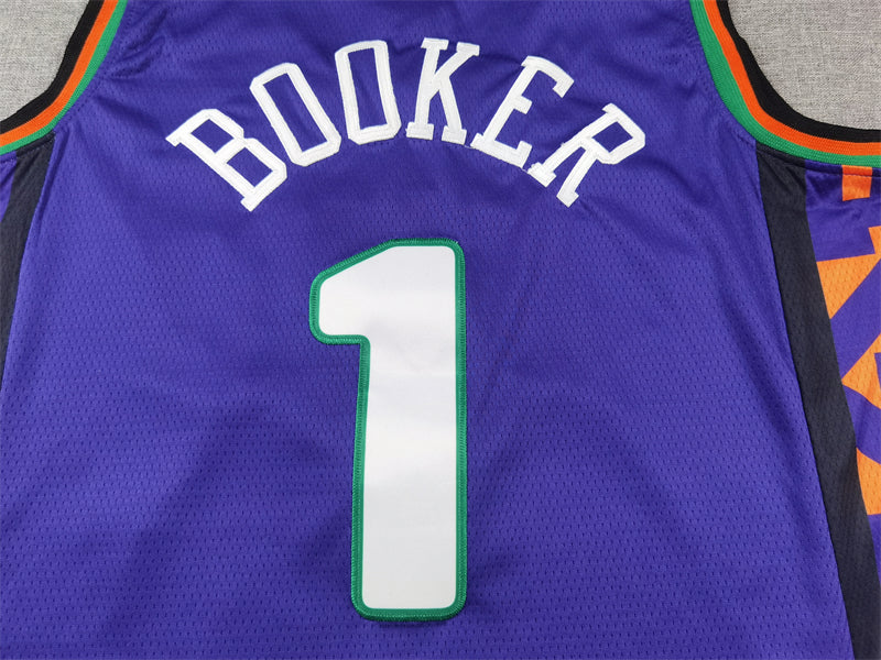 Men's Phoenix Suns Devin Booker #1 Purple 2024/25 Swingman Player Jersey - City Edition