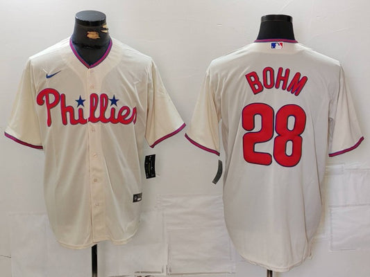 Men's Philadelphia Phillies Alec Bohm #28 Cream Limited Player Jersey