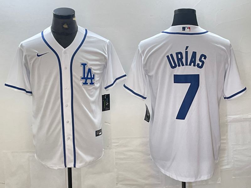 Men's Los Angeles Dodgers Julio Urias #7 White Limited Player Jersey