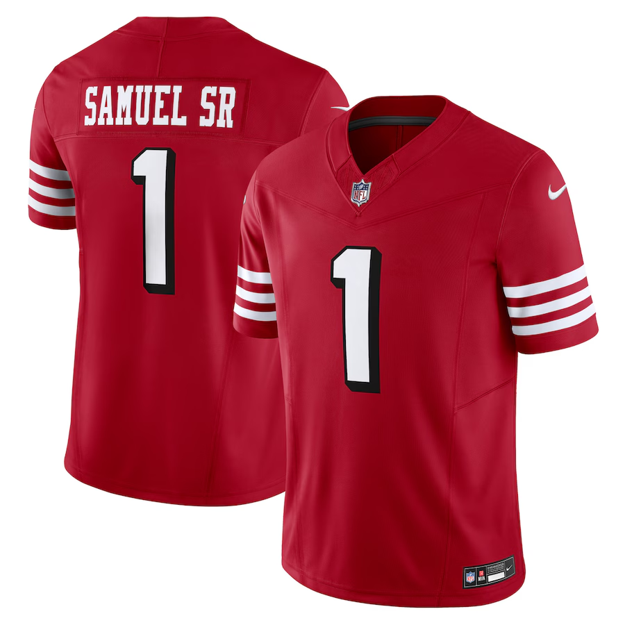 Men's San Francisco 49ers Deebo Samuel Sr #1 Scarlet Alternate Vapor F.U.S.E. Limited Jersey