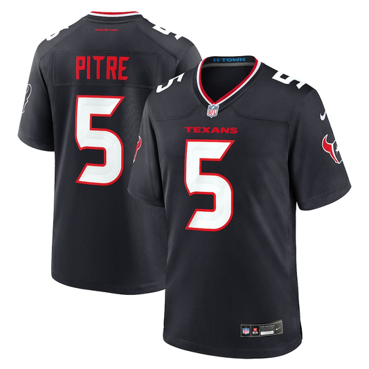 Men's Houston Texans Jalen Pitre #5 Navy Game Jersey