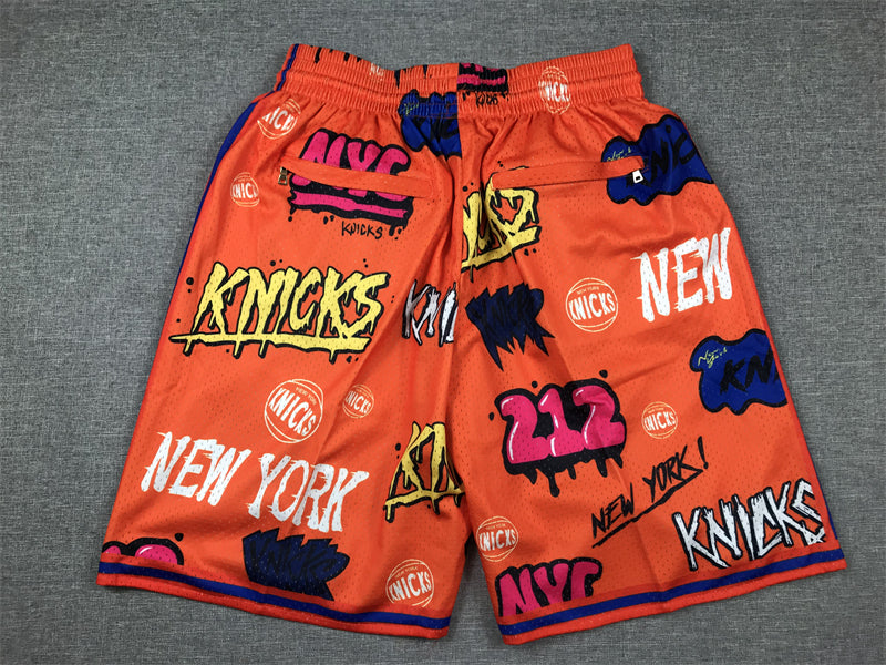 Men's New York Knicks Orange Graffiti Edition Pocket Shorts