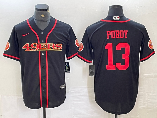 Men's San Francisco 49ers Brock Purdy #13 Black Joint Edition Player Jersey