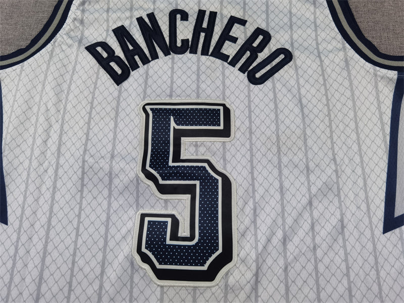 Men's Orlando Magic Paolo Banchero #5 Silver 2024/25 Swingman Player Jersey - City Edition