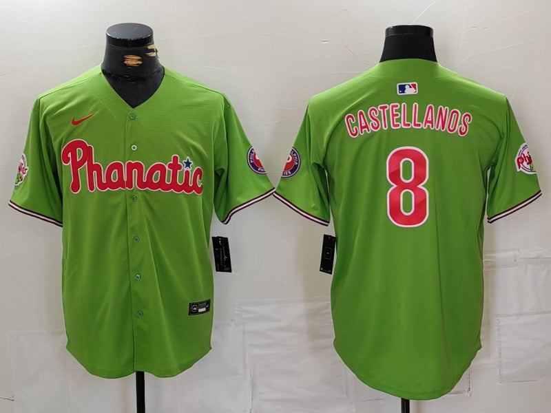 Men's Philadelphia Phillies Nick Castellanos #8 Green Limited Player Jersey